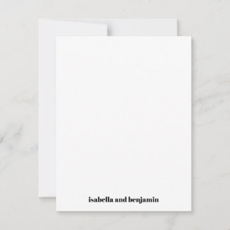 Moderne Vette Namen op Bodem Witte Verticale Bruil Bedankkaart