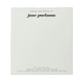 Moderne Vette pagina groen van het bureau van het  Notitieblok (Voorkant)