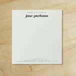 Moderne Vette pagina groen van het bureau van het  Notitieblok<br><div class="desc">jouw naam in vet modern lettertype. Het ziet er zo indrukwekkend uit. Dit is een minimalistische "van het bureau van" notitieblok, maar het werkt zo goed. Sage Groene achtergrond. — PRODUCTGEGEVENS: Grootte: 5, 5" x 6" (Metrische benadering: 13, 97 cm x 15, 24 cm). Enkele zijpagina's die wegscheuren. Kleur en...</div>