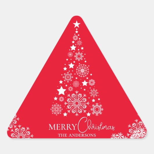 Moderne Vette Rode Kerstboom Sticker (Voorkant)
