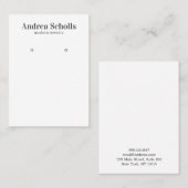 Moderne Vette Sieraden Oorbel Display Visitekaartje (Voorkant / Achterkant)