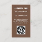 Moderne Vette Stijlvolle Typografie QR code Visitekaartje (Achterkant)