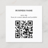 Moderne vette strepen groen dieprood QR-code Vierkante Visitekaartje (Achterkant)