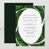 Moderne Vette Tropische Bladeren Bruiloft | Donker Kaart (Voorkant / Achterkant)