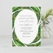 Moderne Vette Tropische Bladeren Bruiloft | Licht Kaart (Staand voorkant)