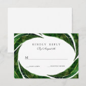 Moderne Vette Tropische Bladeren Bruiloft RSVP | D (Voorkant / Achterkant)