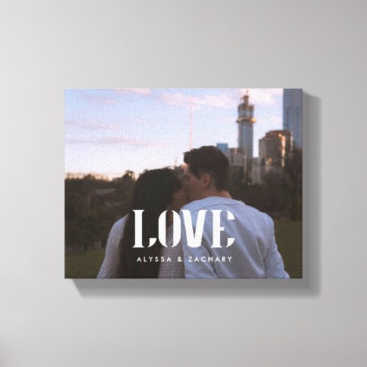 Moderne Vette Typografie Aangepaste Koppel Foto Canvas Afdruk (Voorkant)