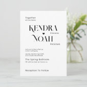 Moderne vette typografie alles in één QR rsvp brui Kaart (Staand voorkant)