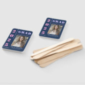 Moderne Vette Typografie Blauwe Foto Graduation Pa Handwaaier (Niet-gemonteerd)