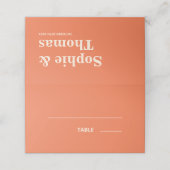 Moderne Vette Typografie Bruiloft Abrikoos Oranje Plaatskaartje (Buitenkant ongevouwen)