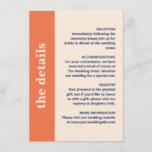 Moderne Vette Typografie Bruiloft Details Informatiekaartje (Voorkant)