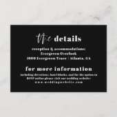 Moderne Vette Typografie Bruiloft Details Kaart (Voorkant)