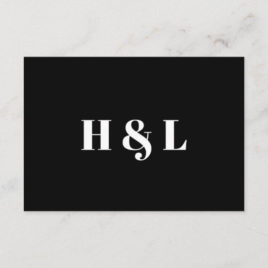 Moderne Vette Typografie Bruiloft Details Kaart (Achterkant)