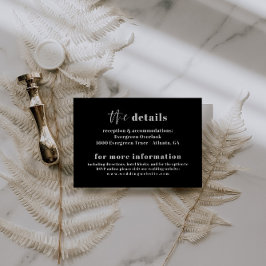 Moderne Vette Typografie Bruiloft Details Kaart