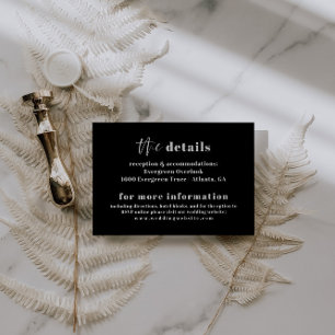 Moderne Vette Typografie Bruiloft Details Kaart