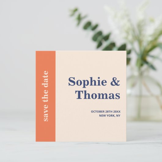 Moderne Vette Typografie Bruiloft Save the Date (Staand voorkant)