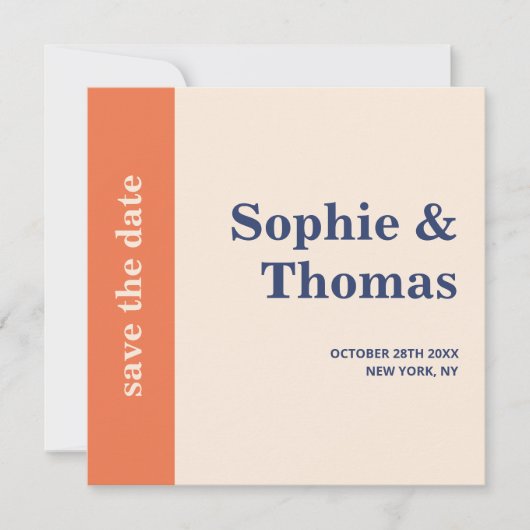 Moderne Vette Typografie Bruiloft Save the Date (Voorkant)