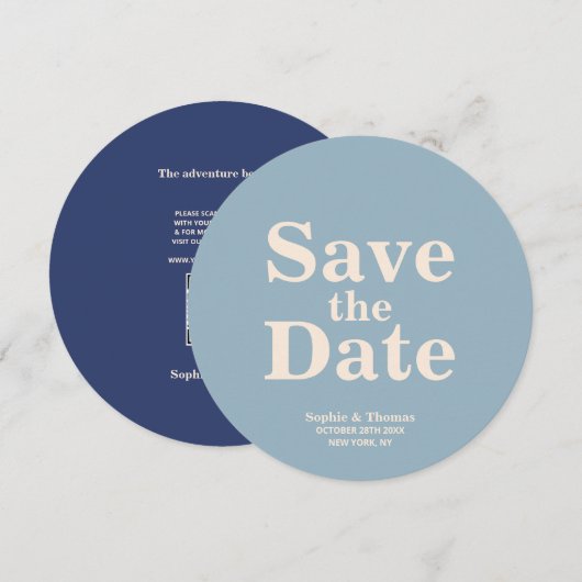 Moderne Vette Typografie Bruiloft Save the Date (Voorkant / Achterkant)