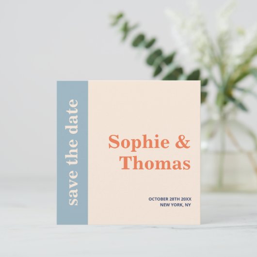 Moderne Vette Typografie Bruiloft Save the Date (Staand voorkant)