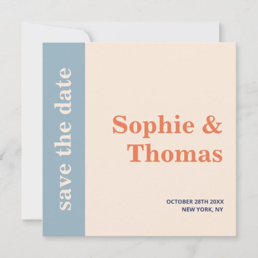 Moderne Vette Typografie Bruiloft Save the Date (Voorkant)