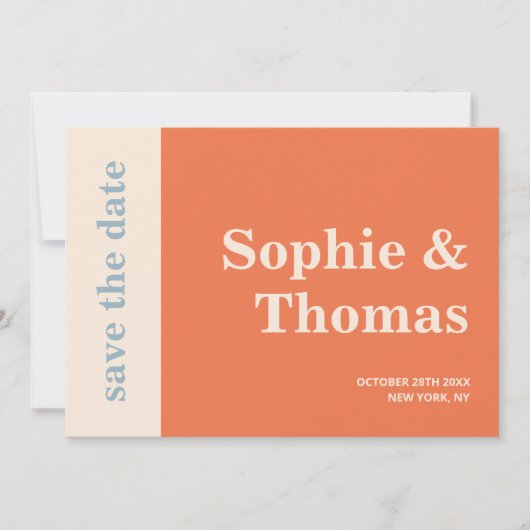 Moderne Vette Typografie Bruiloft Save the Date Kaart (Voorkant)