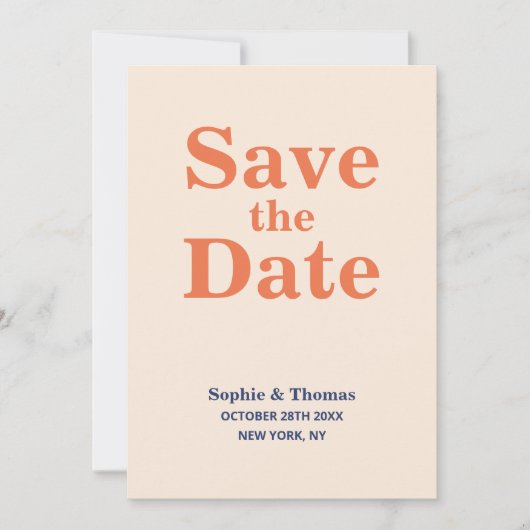 Moderne Vette Typografie Bruiloft Save the Date Kaart (Voorkant)