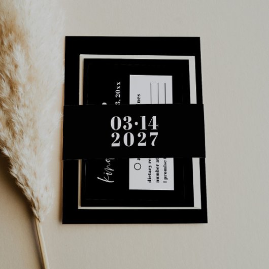 Moderne Vette Typografie Bruiloft Uitnodiging Uitnodigingen Wikkel