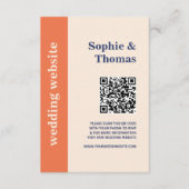 Moderne Vette Typografie Bruiloft Website Abrikoos Informatiekaartje (Voorkant)