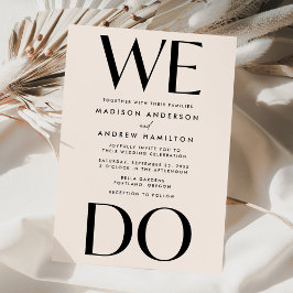 Moderne Vette Typografie Crème We Do Wedding Kaart