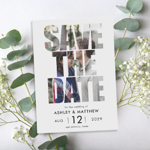 Moderne Vette Typografie Foto Bruiloft Save The Date
