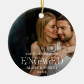 Moderne vette typografie foto Elegant Betrokken Keramisch Ornament (Voorkant)