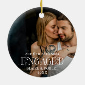 Moderne vette typografie foto Elegant Betrokken Keramisch Ornament (Achterkant)