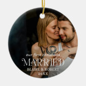 Moderne Vette Typografie Foto Elegante Pas getrouw Keramisch Ornament (Voorkant)