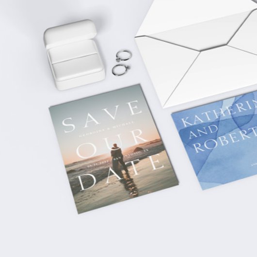 Moderne vette typografie foto Opslaan van de datum Aankondiging