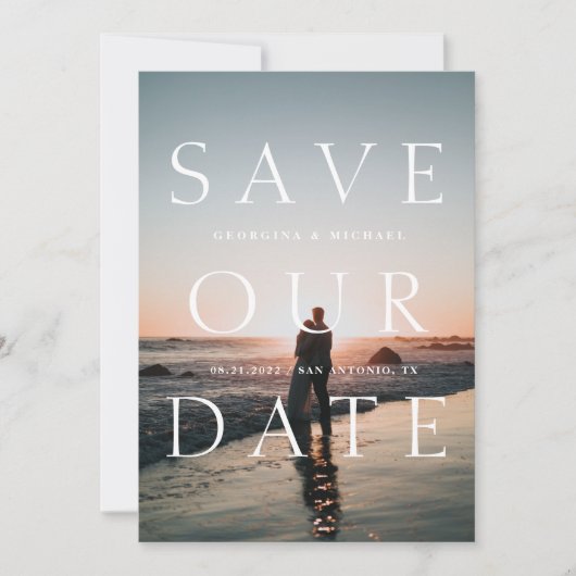 Moderne vette typografie foto Opslaan van de datum Aankondiging (Voorkant)