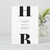 Moderne Vette Typografie Monogram Foto Save The Date (Staand voorkant)