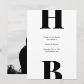 Moderne Vette Typografie Monogram Foto Save The Date (Voorkant / Achterkant)