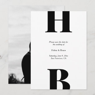Moderne Vette Typografie Monogram Foto Save The Date