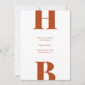 Moderne Vette Typografie Monogram Roest Bruiloft Save The Date (Voorkant)