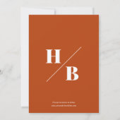 Moderne Vette Typografie Monogram Roest Bruiloft Save The Date (Achterkant)