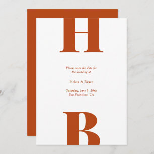 Moderne Vette Typografie Monogram Roest Bruiloft Save The Date