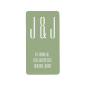 Moderne Vette Typografie Monogram Sage Groen Etiket (Voorkant)
