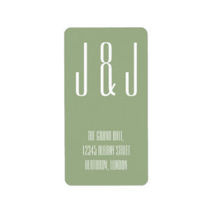 Moderne Vette Typografie Monogram Sage Groen Etiket
