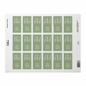 Moderne Vette Typografie Monogram Sage Groen Etiket (Full Sheet)