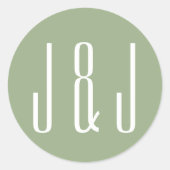 Moderne Vette Typografie Monogram Wijze Ronde Sticker (Voorkant)