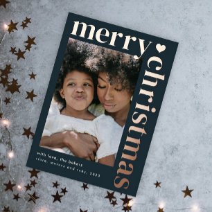 Moderne Vette Typografie Prettig Kerstfeest Folie Feestdagenkaart