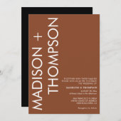 Moderne Vette Typografie Rust Terracotta Bruiloft Kaart (Voorkant / Achterkant)