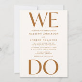 Moderne Vette Typografie Terracotta Wij Doen Bruil Kaart (Voorkant)