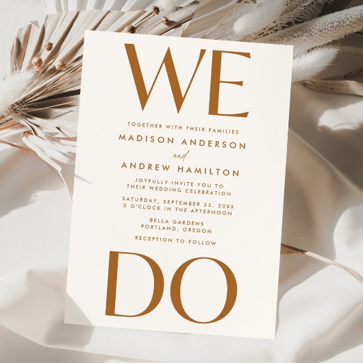 Moderne Vette Typografie Terracotta Wij Doen Bruil Kaart