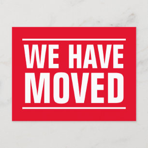 Moderne vette typografie verandering van adres ver briefkaart